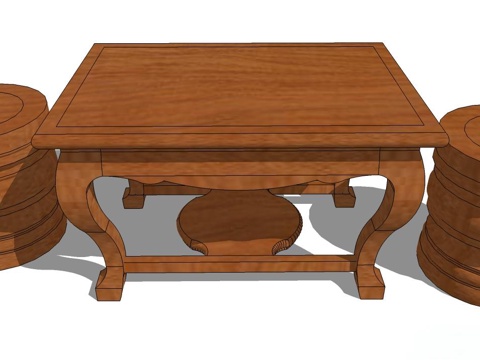 实木桌椅 实木椅子 实木桌子 椅子 桌子 餐桌椅su模型