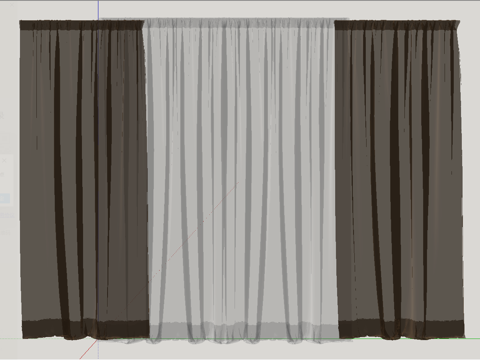 现代窗帘su模型