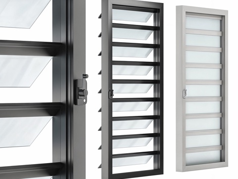  现代 Jalousie 窗户3d模型 