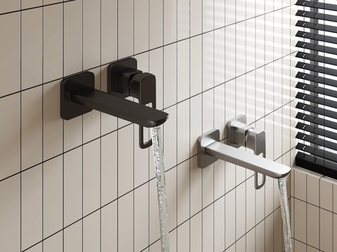 现代水龙头 强排水龙头su模型