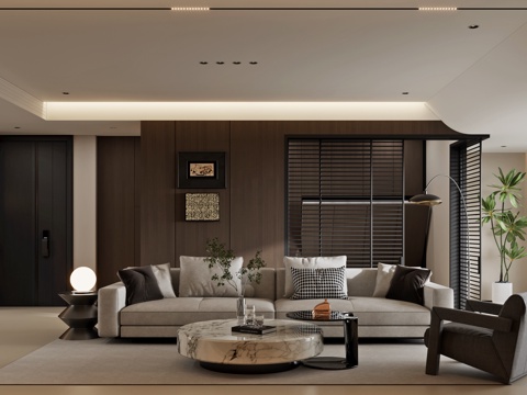  现代客餐厅3d模型 