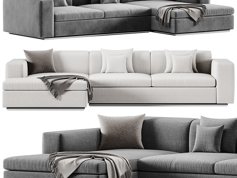  现代意式 Steve Corner 布艺组合转角沙发3d模型 