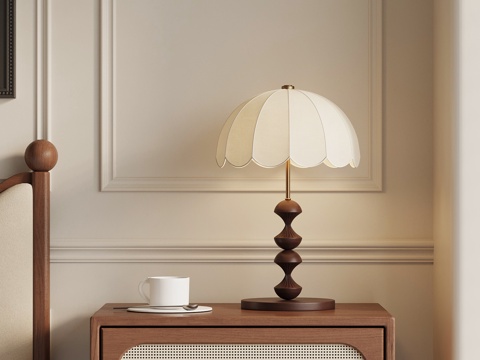 法式复古台灯 中古台灯su模型