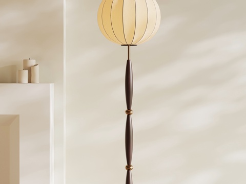 法式中古落地灯 复古落地灯su模型