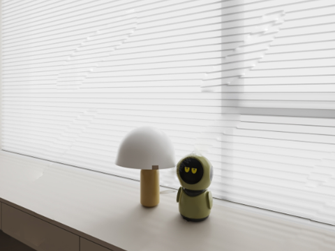 现代百叶帘_蜂窝帘_台灯_玩偶音响su模型