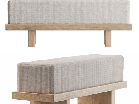  新中式 Gus 长椅3d模型 