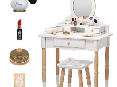  现代北欧儿童梳妆台3d模型 