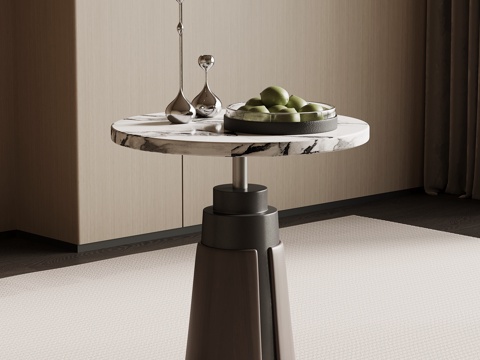 现代意式边几 圆几su模型