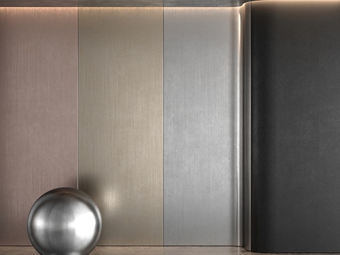  拉丝金属套装3d模型 