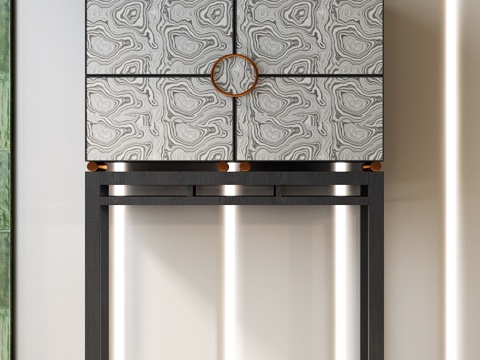 现代玄关柜 意式玄关柜 意式边柜 意式装饰柜 意式玄关柜su模型