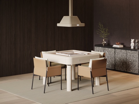 现代意式麻将桌 棋牌桌su模型