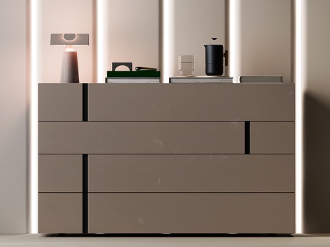 现代意式斗柜su模型