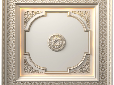  欧式天花吊顶3d模型 