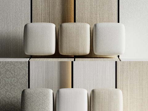  新中式墙布 壁布3d模型 