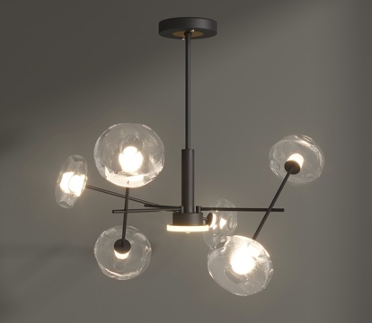 现代轻奢吊灯 餐厅吊灯su模型