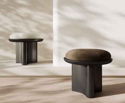  现代复古凳子 换鞋凳 梳妆凳3d模型 