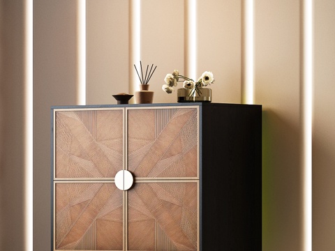 现代中古边柜 现代中古斗柜 现代中古玄关柜 现代中古柜su模型