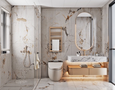  现代卫生间3d模型 