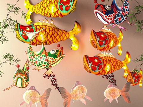 鱼灯笼su模型