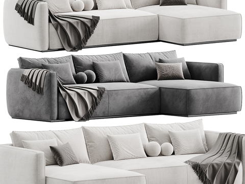  现代意式  ESSE 布艺组合转角沙发3d模型 