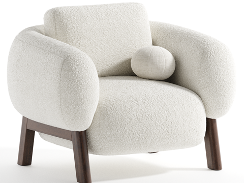  现代 sandres 布艺扶手椅3d模型 