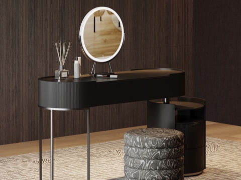 现代意式梳妆台su模型