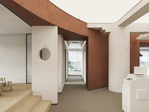 侘寂公共办公区 小型 开放式 办公室 会议室su模型