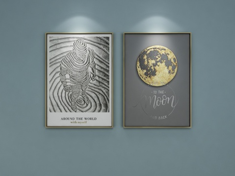  北欧太空人抽象装饰挂画 装饰画 抽象画 画 3D模型3d模型 