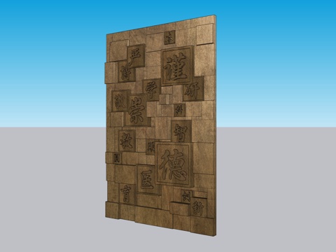 文化、医疗、背景墙su模型