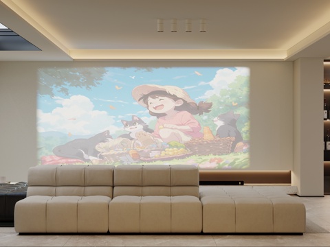  现代负一层地下休闲娱乐室3d模型 