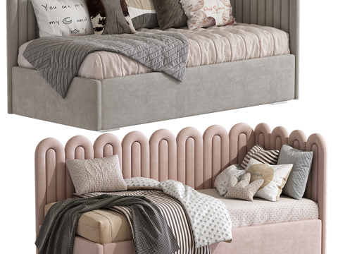  现代奶油风 Micasa 布艺沙发床3d模型 