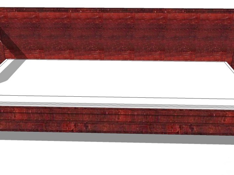 罗汉床 塌 实木床 床 实木罗汉床 沙发床 实木沙发su模型