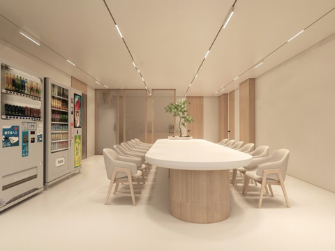 侘寂会议室 会议桌椅组合su模型