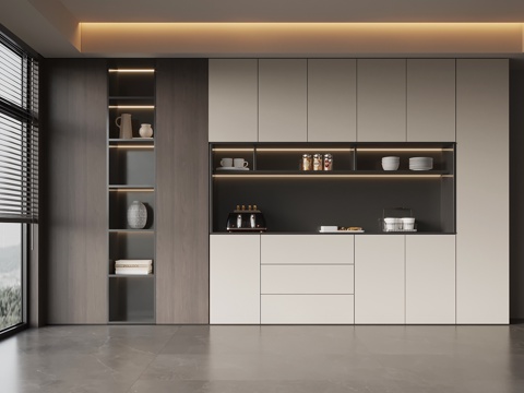  现代意式酒柜 餐边柜3d模型 