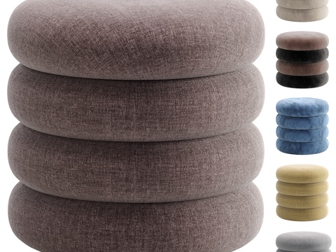  现代 BLIT 圆形布艺坐垫凳3d模型 