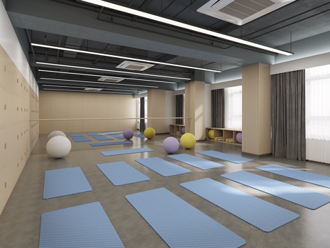  现代 现代教室 舞蹈室3d模型 