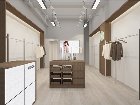  新中式服装店3d模型 