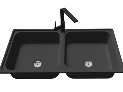 现代厨房水槽su模型