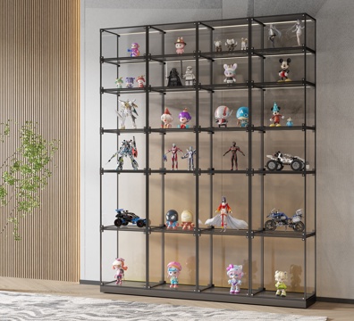 手办柜 摆件 手办 装饰摆件 装饰柜su模型