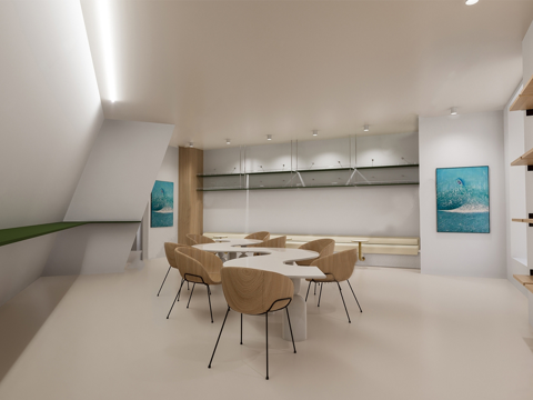 侘寂休息区 公共办公区su模型