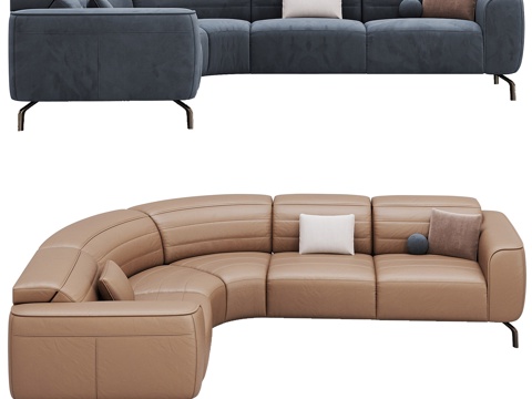  Natuzzi现代沙发 布艺沙发 组合沙发 多人沙发 双人沙3d模型 