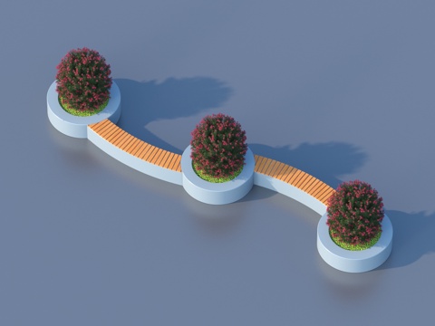  树池 坐凳 花坛3d模型 