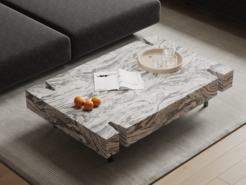 现代意式茶几su模型