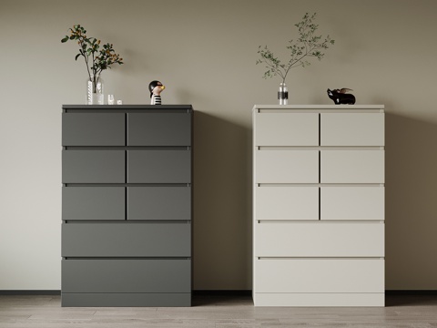 现代极简斗柜 边柜su模型