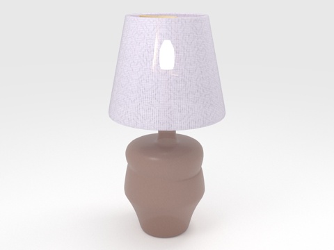  台灯 灯罩 陶瓷底座 家居照明 装饰灯具3d模型 
