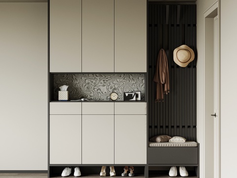 现代鞋柜 玄关柜su模型