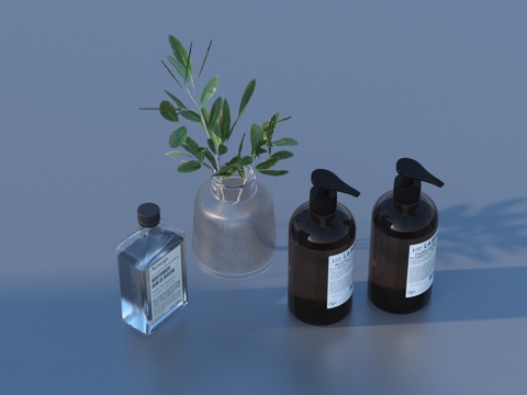  化妆品 护肤品 防晒霜 护手霜3d模型 