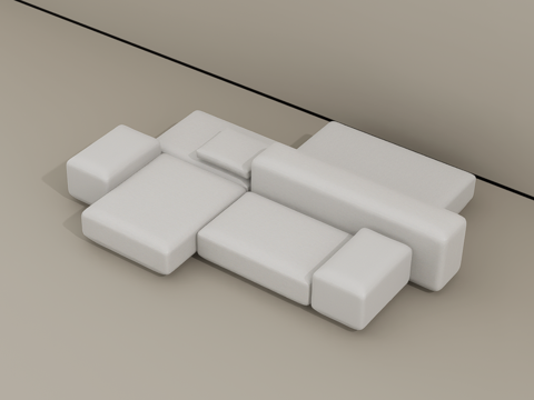 沙发组合su模型