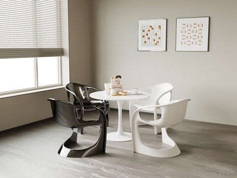 现代意式休闲桌椅su模型