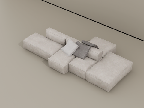 沙发组合su模型